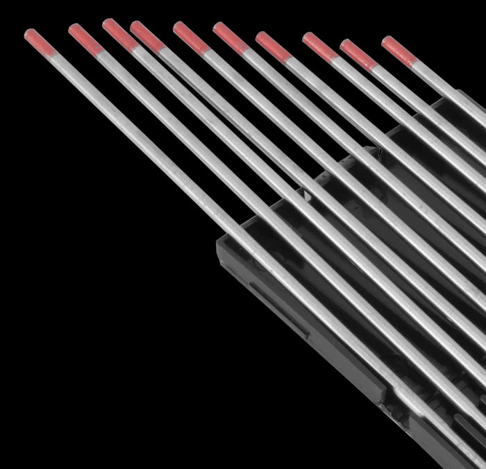 Lot de 10 électrodes en tungstène rouge - 2% de teneur en thorium - Le Comptoir du Soudeur