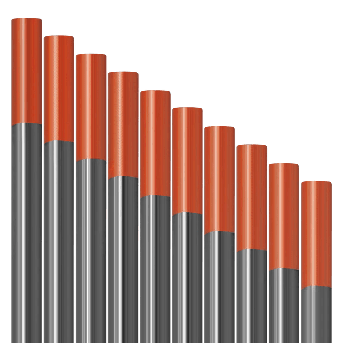 Lot De 10 Électrodes Tungstène Rouge Thorié 2% - TIG 2,4mm WY20