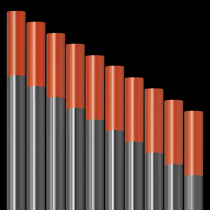 Lot de 10 électrodes en tungstène rouge - 2% de teneur en thorium - Le Comptoir du Soudeur