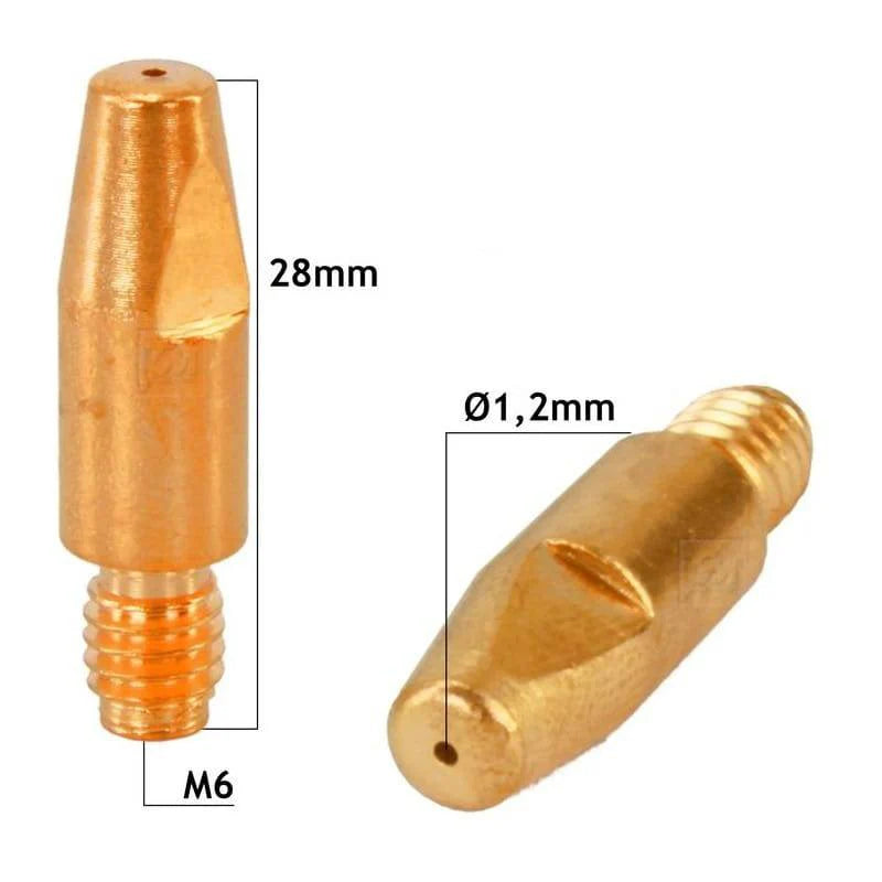 Tubes contact en cuivre électrolytique M6x28 - Lot de 20 pièces