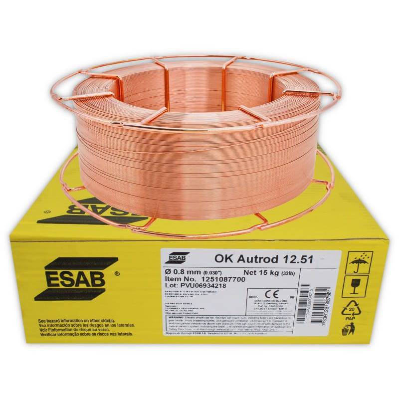 ESAB Fil pour Soudage 0,8mm 15kg 12.51 OK AUTROD - Le Comptoir du Soudeur