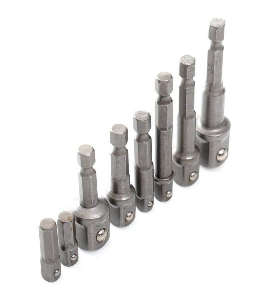 Adaptateur réducteur pour embouts de vissage, réducteurs 1/4 3/8 1/2, lot de 8 Tagred - Le Comptoir du Soudeur