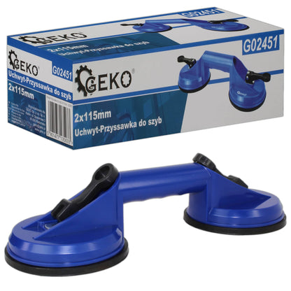 Double ventouse en verre avec anse 2x115mm GEKO - Le Comptoir du Soudeur