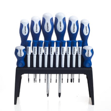 Jeu de tournevis 18el PH, PZ, TORX, plat, cruciforme sur support, Cr-V - Le Comptoir du Soudeur