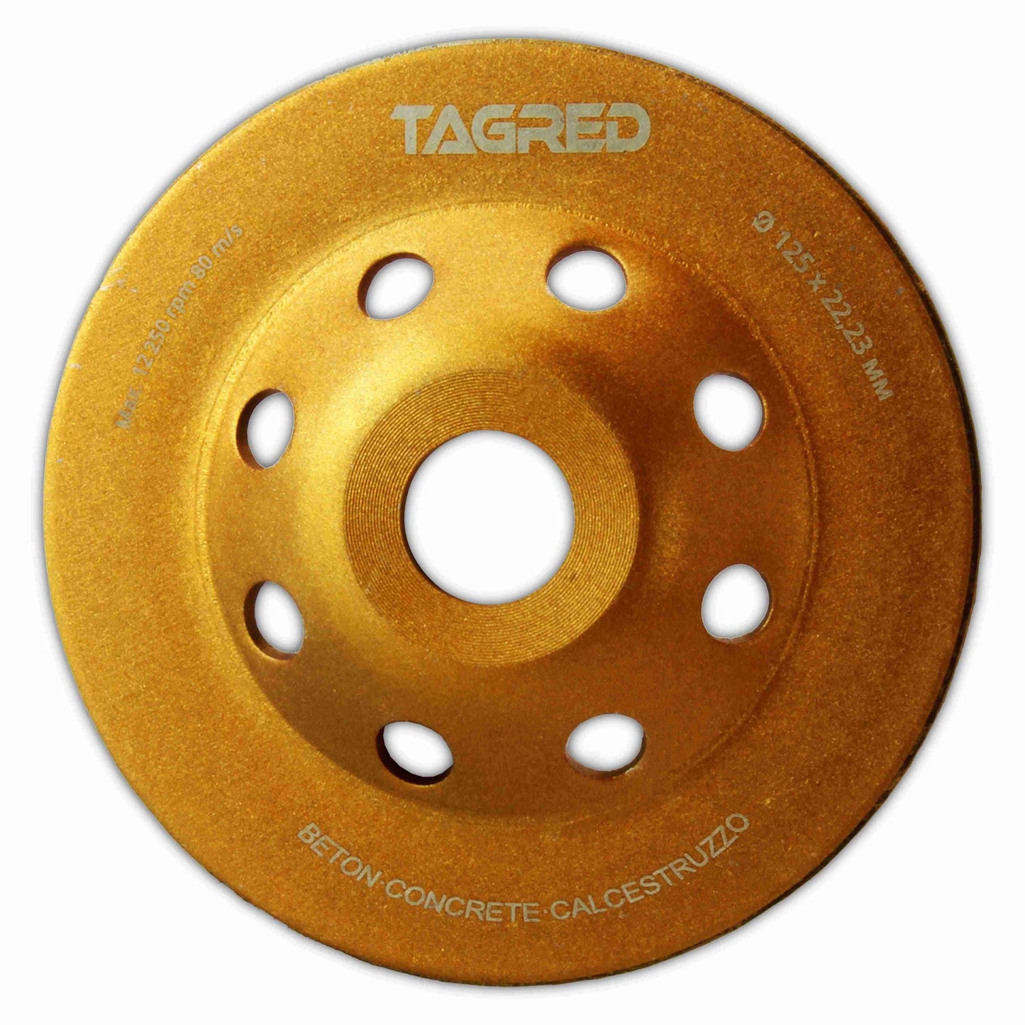 Meule boisseau diamantée Tagred TURBO pour le meulage du béton 125mm - Le Comptoir du Soudeur