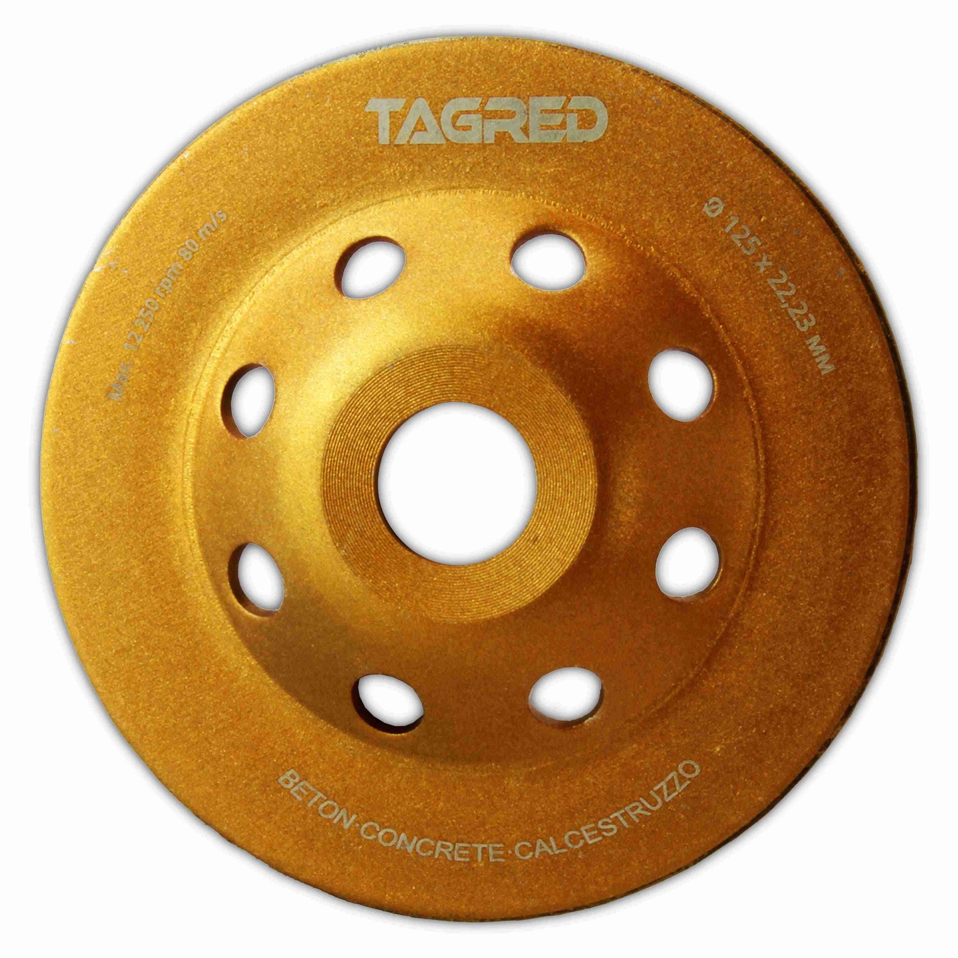 Meule boisseau diamantée Tagred TURBO pour le meulage du béton 125mm - Le Comptoir du Soudeur