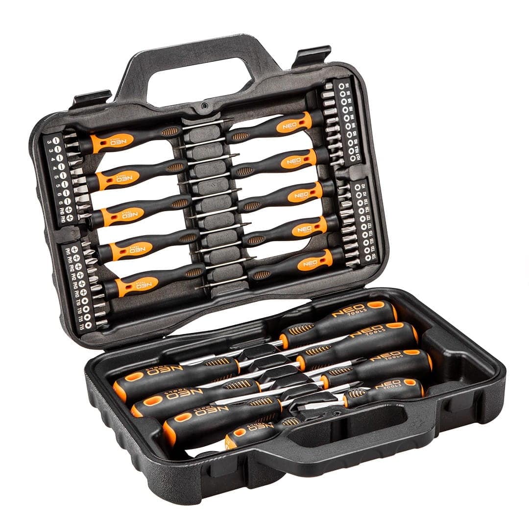 NEO TOOLS Jeu de tournevis et embouts de tournevis (jeu de 58 pcs.) - Le Comptoir du Soudeur