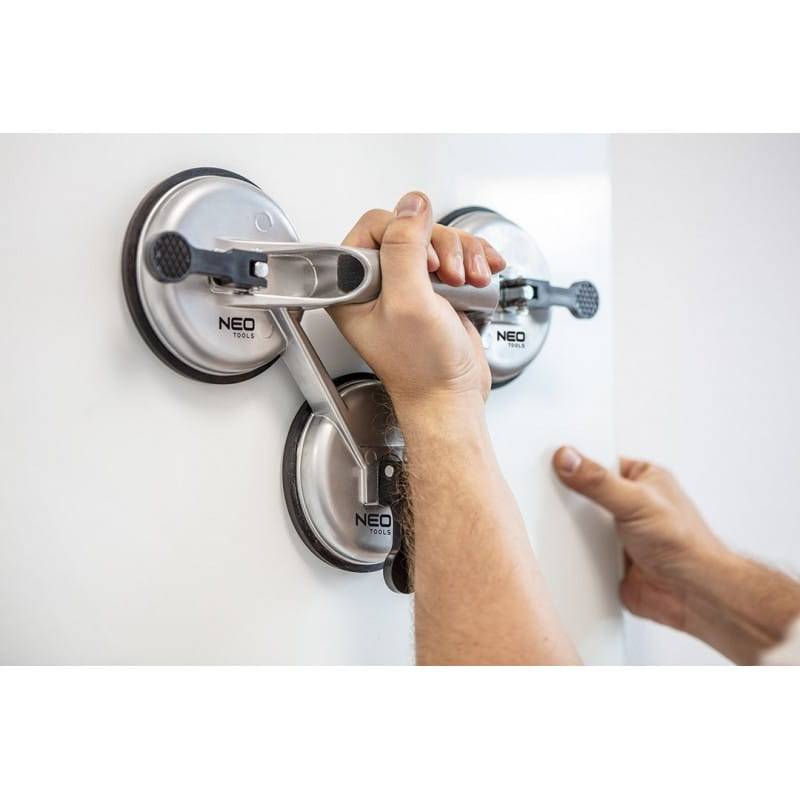 Triple ventouse en verre avec anse - 150 kg Neo Tools - Le Comptoir du Soudeur