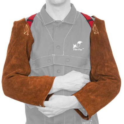 Weldas Lava Brown™ Manchons de soudure en cuir fendu de vache (paire) - Le Comptoir du Soudeur