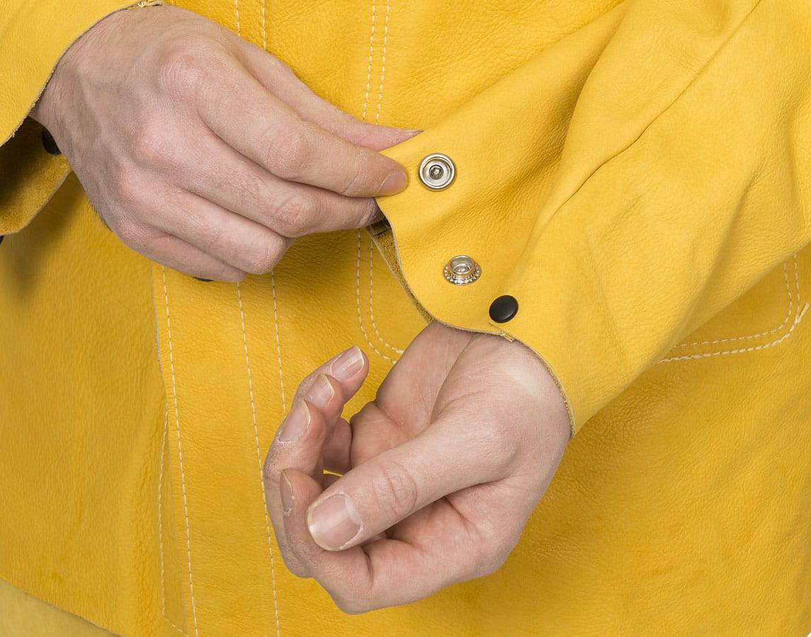 Weldas Golden Brown™ Veste de soudage en cuir de vachette pleine fleur - Le Comptoir du Soudeur