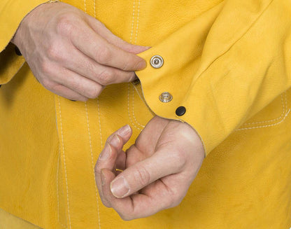Weldas Golden Brown™ Veste de soudage en cuir de vachette pleine fleur - Le Comptoir du Soudeur