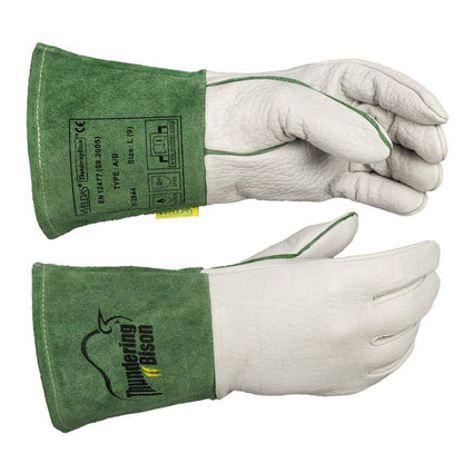 Weldas ThunderingBison ™ Gants de soudage TIG cuir de bison / croûte de cuir de vache sur la manchette - Le Comptoir du Soudeur