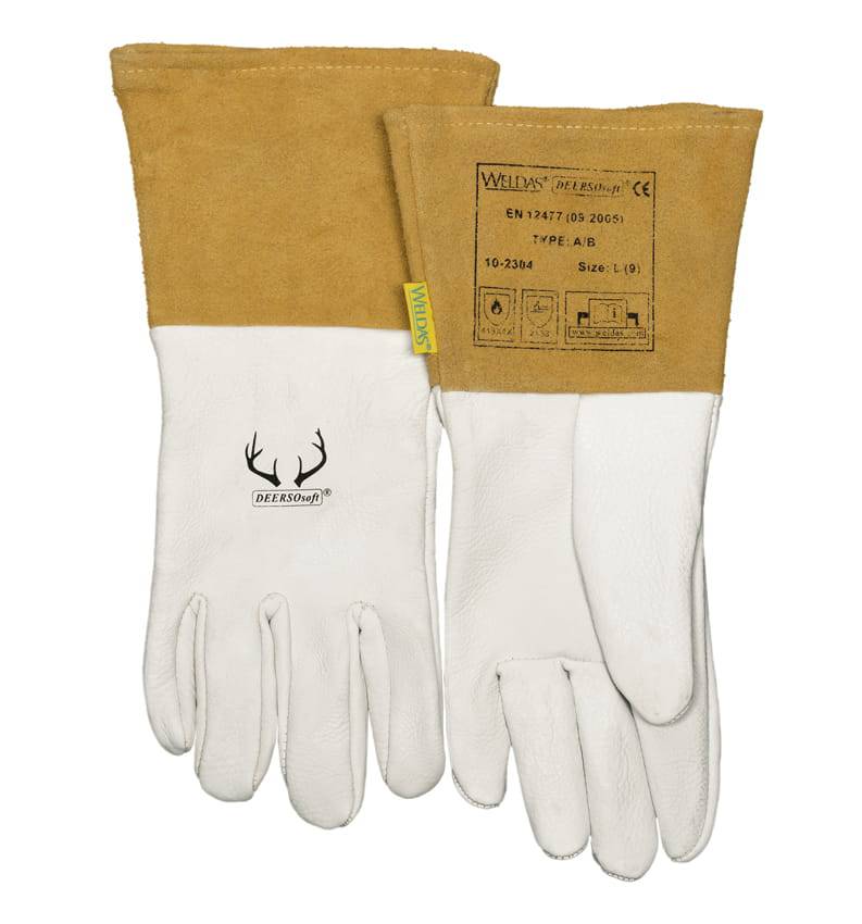 Weldas DEERSOsoft® SOFTouch ™ Gants de soudage TIG cuir de cerf / croûte de vache sur la manchette - Le Comptoir du Soudeur