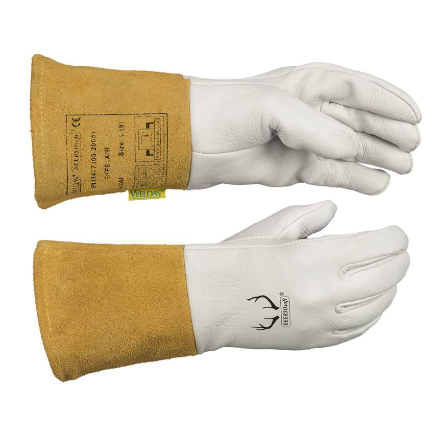 Weldas DEERSOsoft® SOFTouch ™ Gants de soudage TIG cuir de cerf / croûte de vache sur la manchette - Le Comptoir du Soudeur