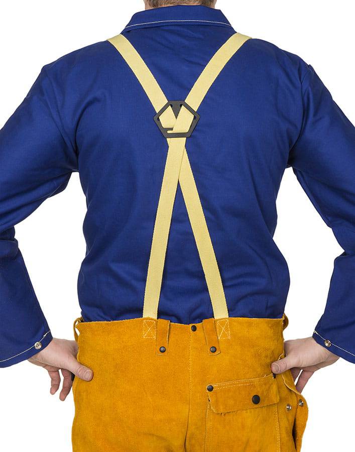 Weldas Golden Brown™ Pantalon de soudage en cuir fendu de vache - Le Comptoir du Soudeur
