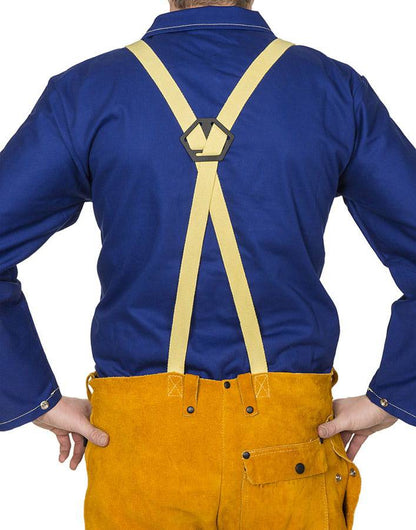 Weldas Golden Brown™ Pantalon de soudage en cuir fendu de vache - Le Comptoir du Soudeur