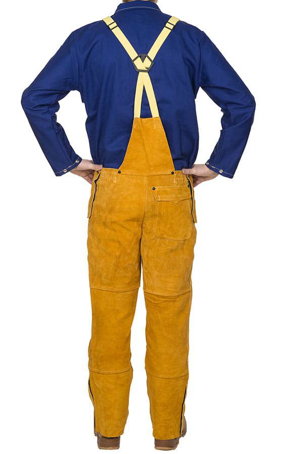 Weldas Golden Brown™ Salopette de soudage en cuir - Le Comptoir du Soudeur