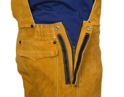 Weldas Golden Brown™ Salopette de soudage en cuir - Le Comptoir du Soudeur