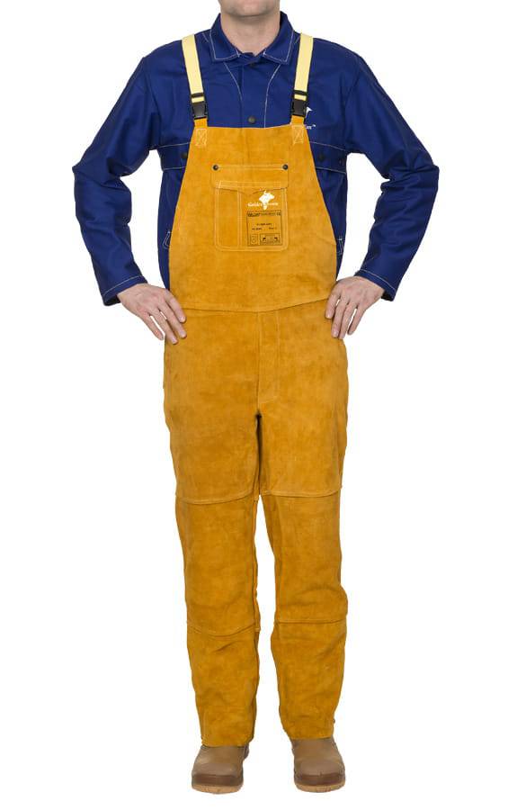 Weldas Golden Brown™ Salopette de soudage en cuir - Le Comptoir du Soudeur