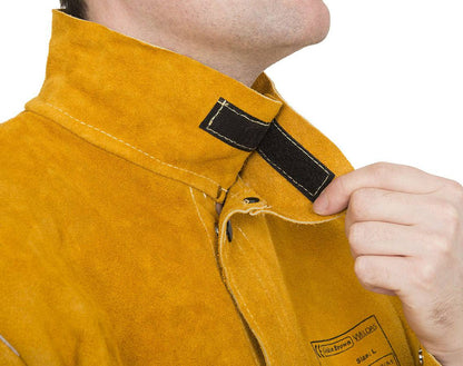 Weldas Golden Brown™ Veste de soudage en cuir fendu avec dos en coton ignifuge - Le Comptoir du Soudeur